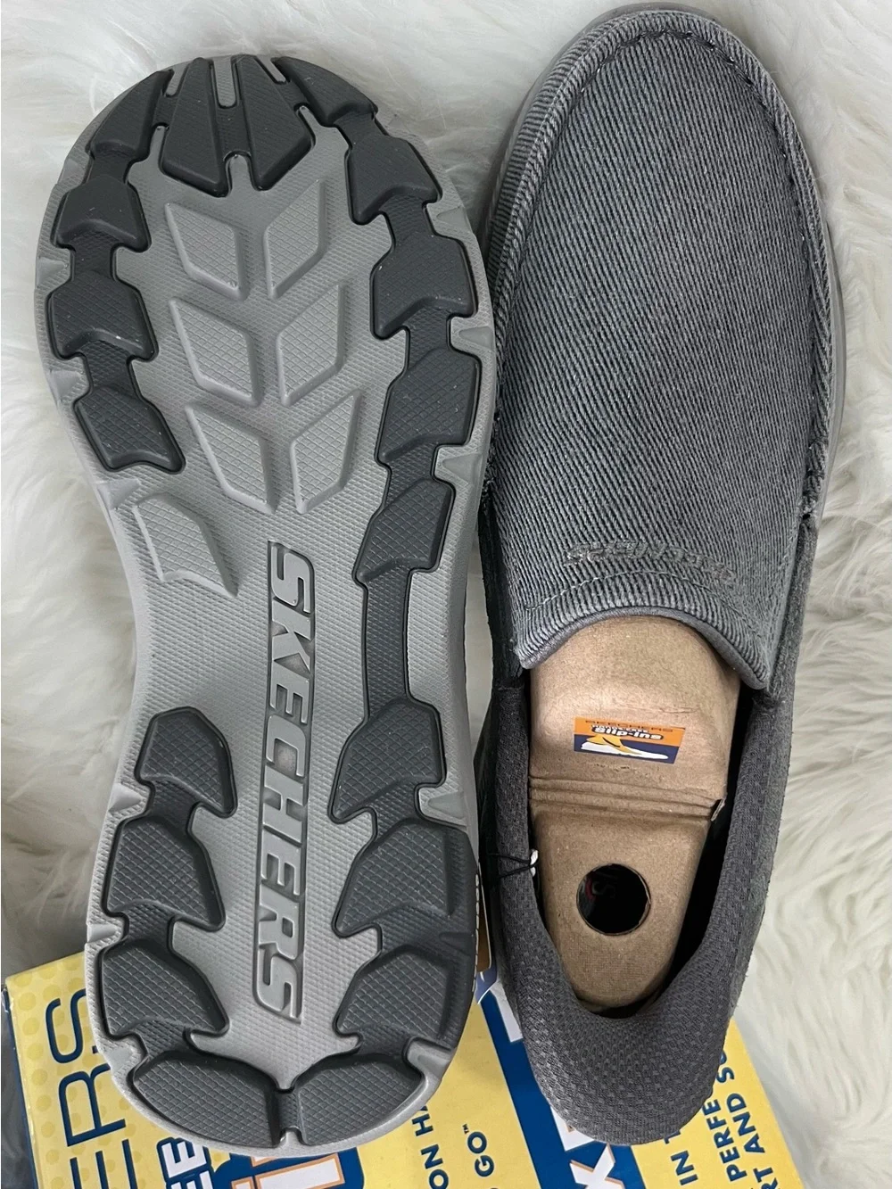 Skechers‎ Men's Gray Slip-On Memory Foam Casual Loafers